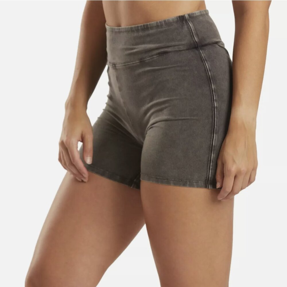 Free People Movement Washed Black Hot Shot Bike Shorts
